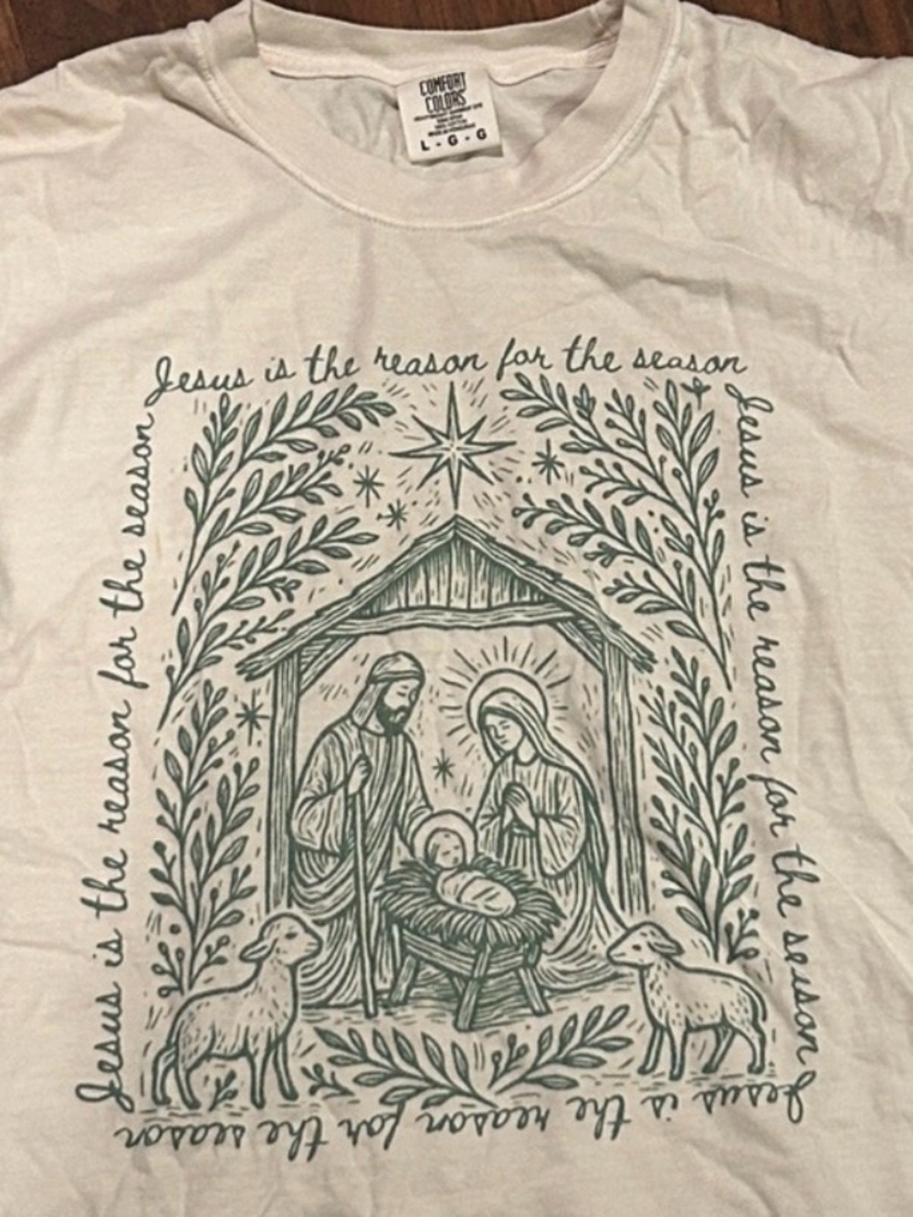 Jesus reason for the season Cream Nativity Graphic